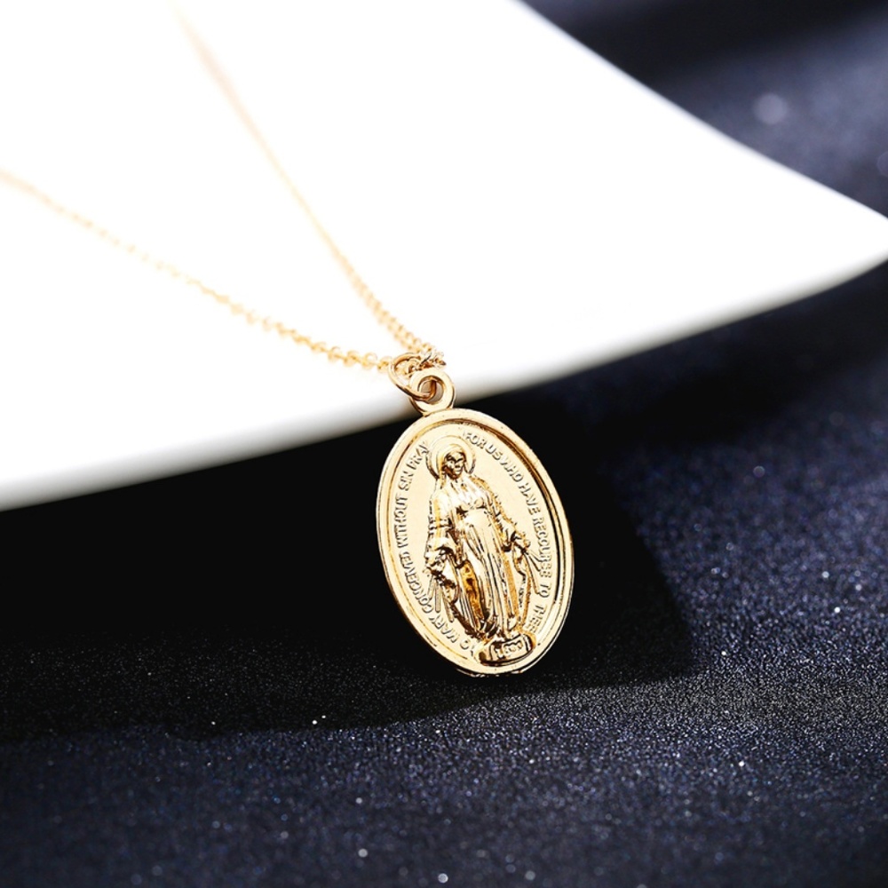 Rosary Maria Coins Pendant Necklaces - Picture 6 of 11